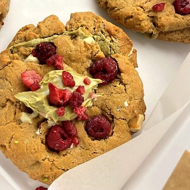 Cookie XXL – Framboisier Pistache